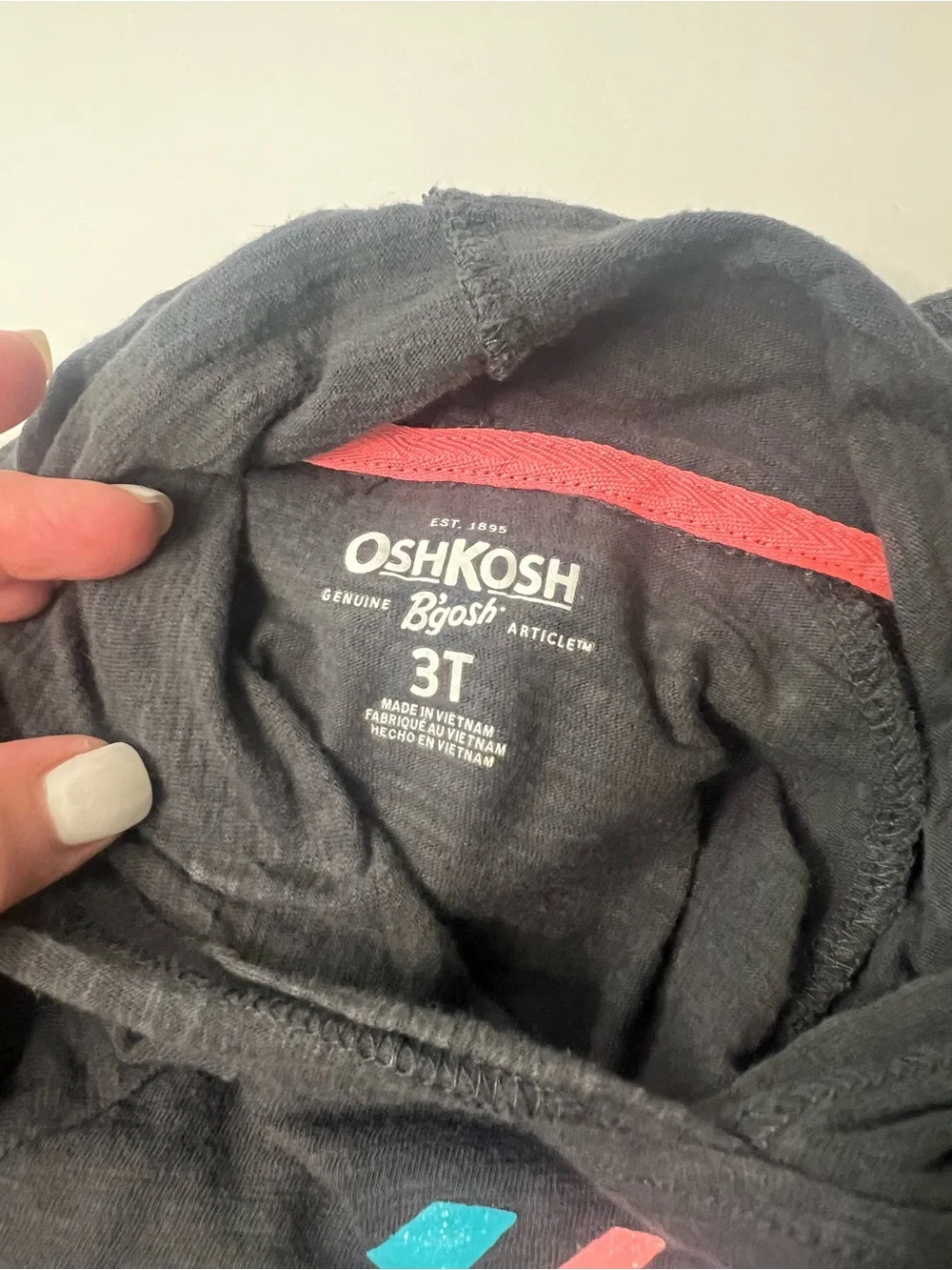 Girls 3T OshKosh Charcoal Hooded Lightweight Top